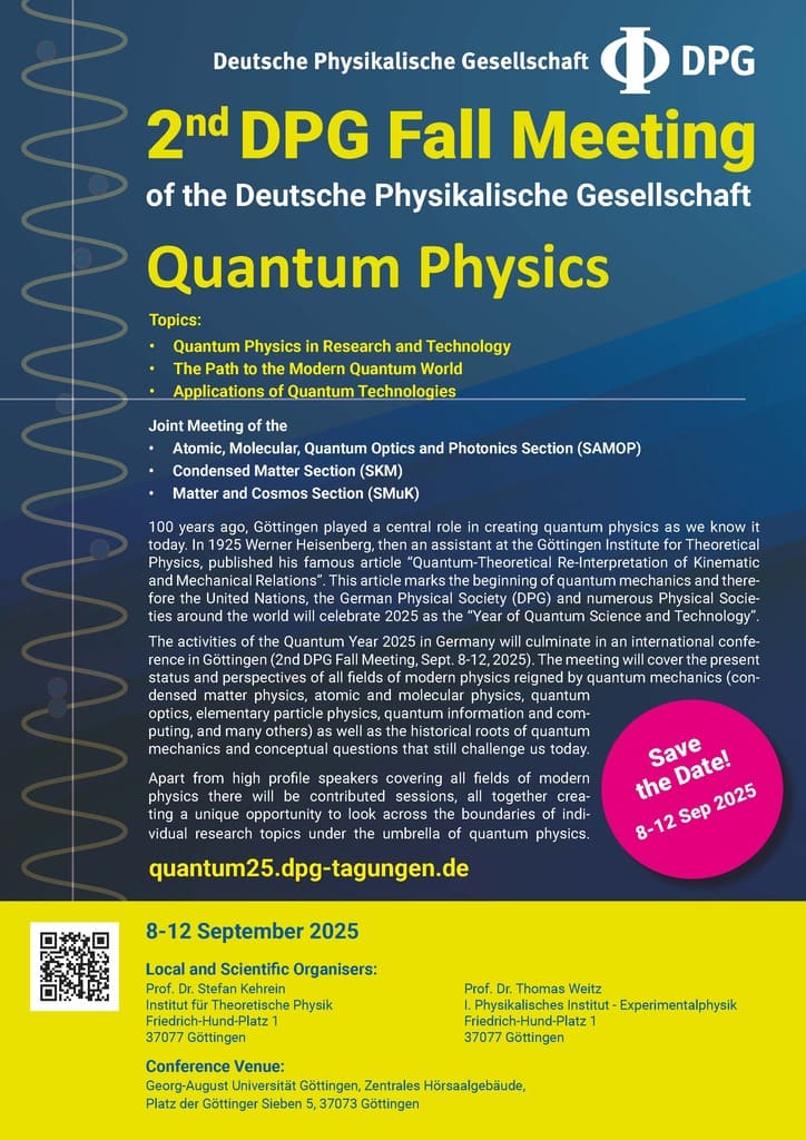 Tagungsankündigung - 2nd DPG Fall Meeting